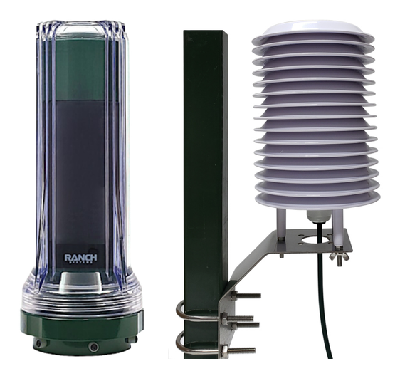 RS130 telemetry node with temperature and relative humidity sensor in a radiation shield